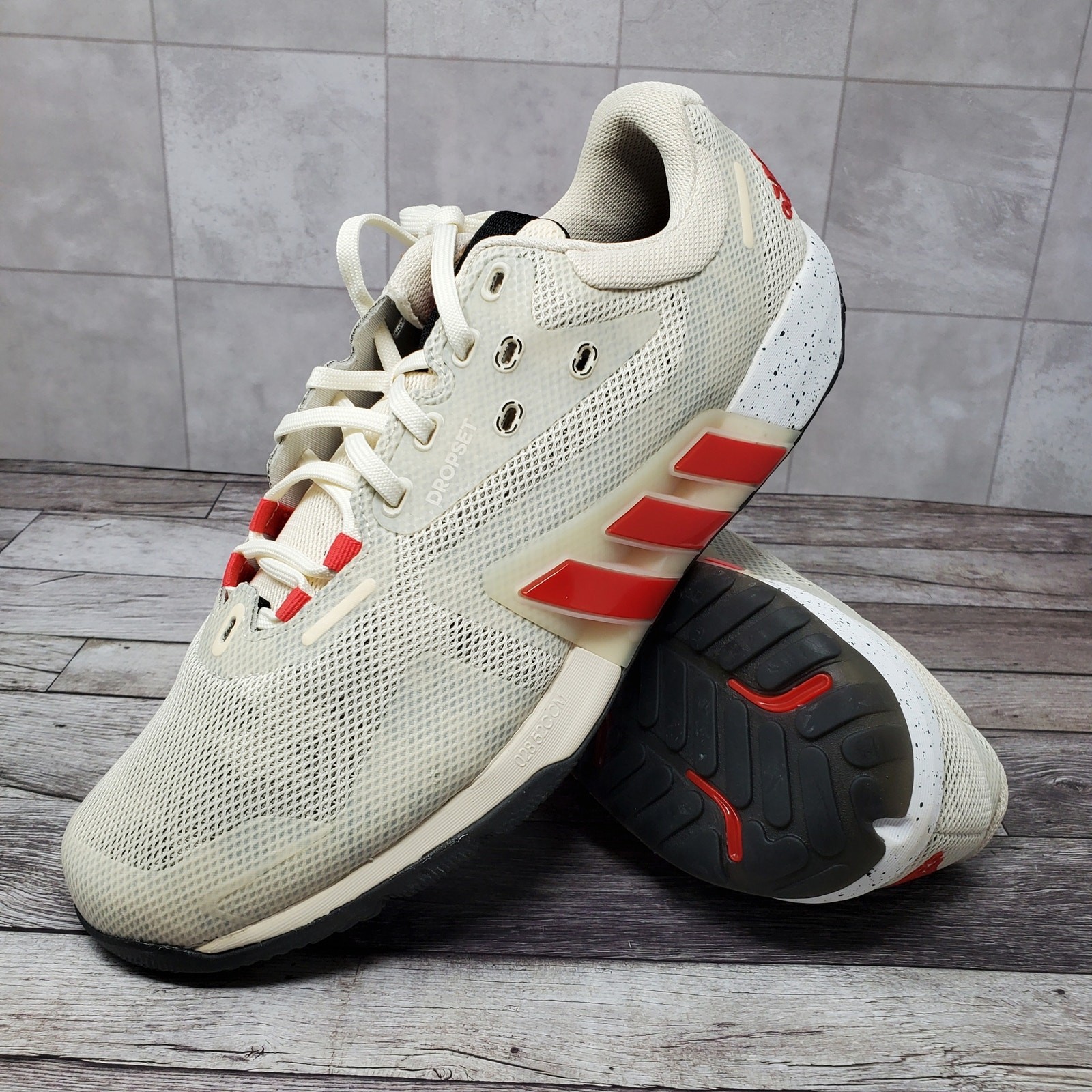 Adidas Men’s Size 12.5 Dropset Trainer Golden Beige/Black/Wonder White GZ8613