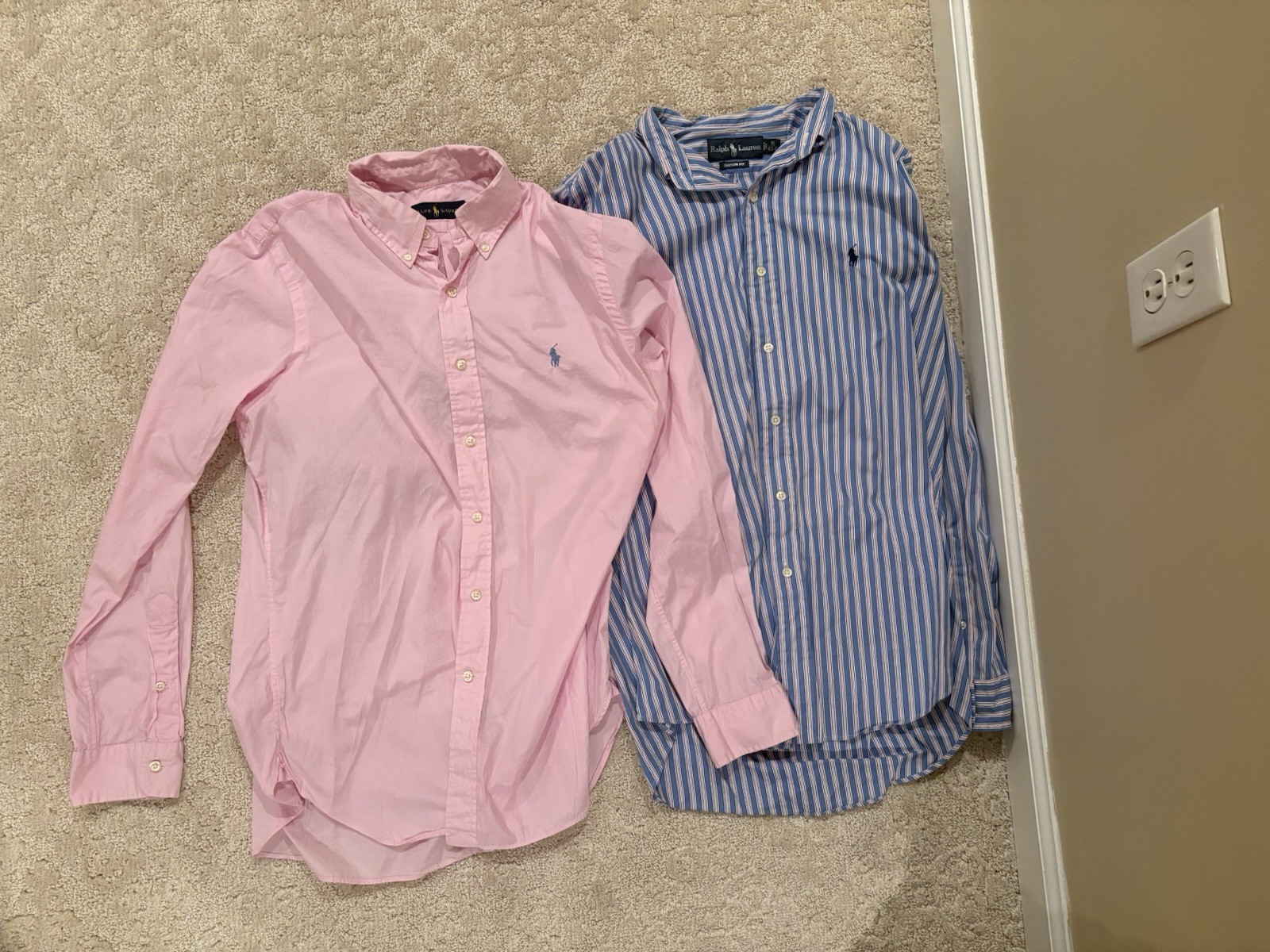 Ralph Lauren Polo Long Sleeve Shirts Classic Fit Men’s Size 16 40 – 41 Lot of 2