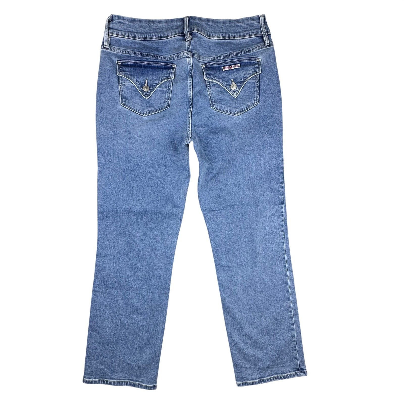 Hudson Los Angeles Beth Baby Bootcut Jeans Medium Wash Flap Pocket Size 12