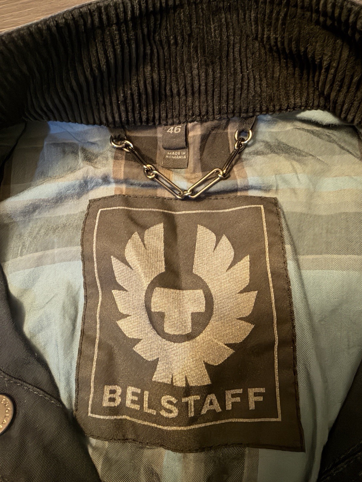 Belstaff Roadmaster Men’s Black Waxed Cotton Jacket Size IT 46 US 36 Small Defec
