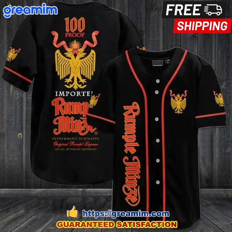 Rumple Minze Gin Black Unisex Baseball Jersey