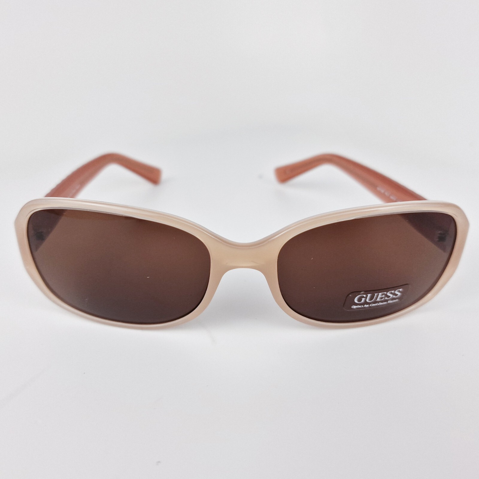 Guess Women’s Pink Rectangular Sunglasses Brown Lenses GU7257-PE-1 New Authentic