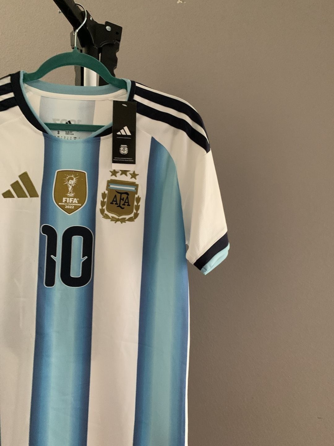 adidas Lionel Messi Argentina 2024 Home Jersey with 3 Stars and World Cup Champi