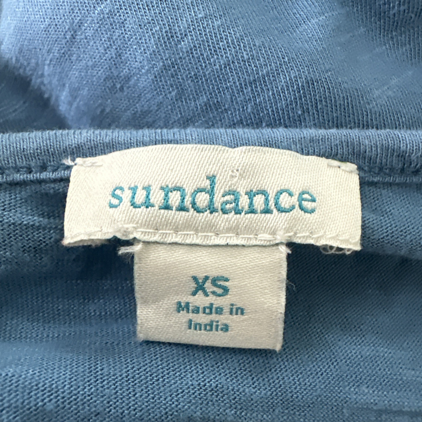Sundance Top Womens XS Blue Embroidered Dainty Lace Trim Coastal Summer Boho