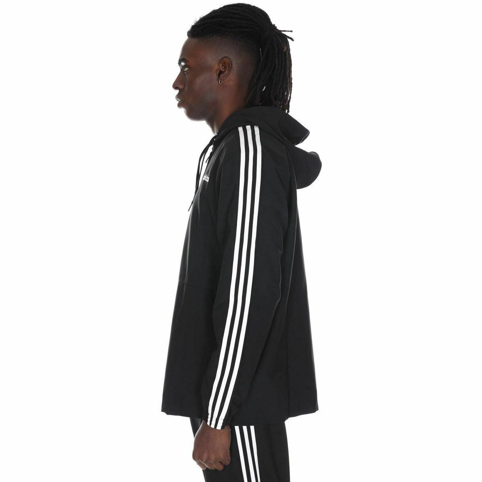 [DQ3066] Mens Adidas Essentials 3-Stripes Woven Windbreaker