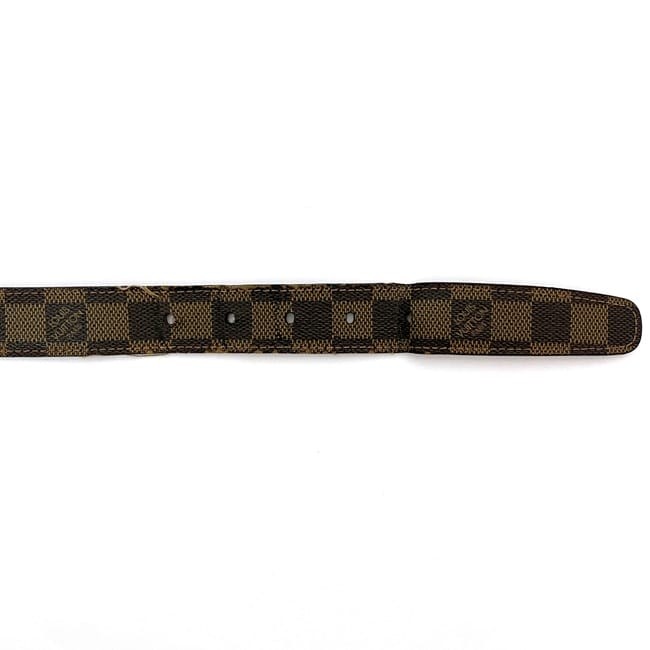 Pre-owned Louis Vuitton Santur Ellipse Belt, Brown Damier Ebene, M6995, 82cm,