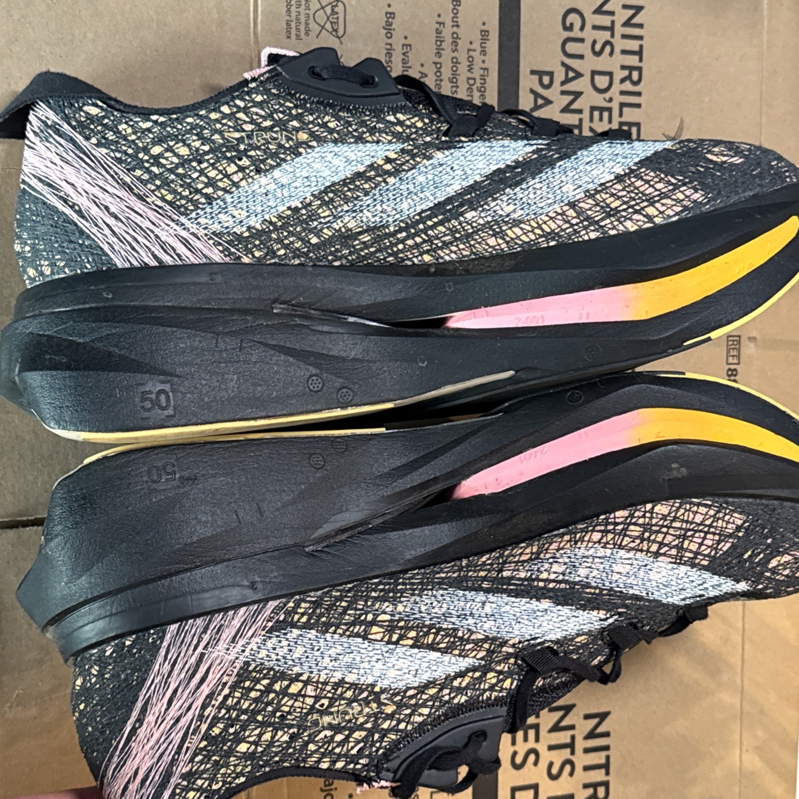 Adidas Adizero Prime X 2 Strung Running Black Pink Orange ID0267 Men’s Size 13