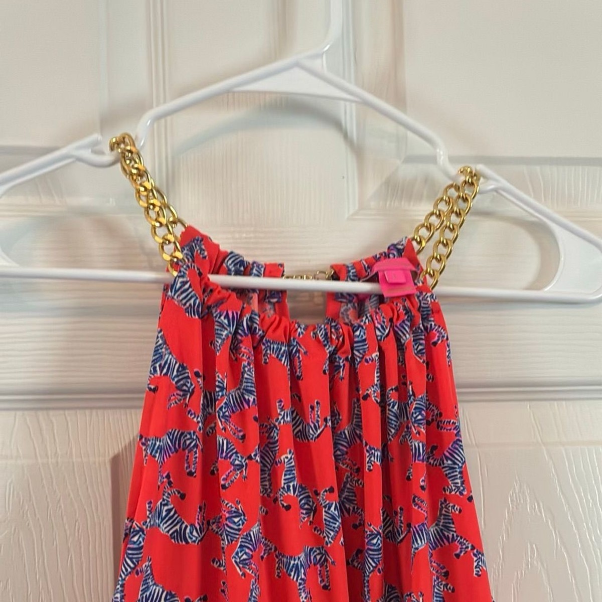 Lilly Pulitzer Zebra Print Chain Halter Top Large