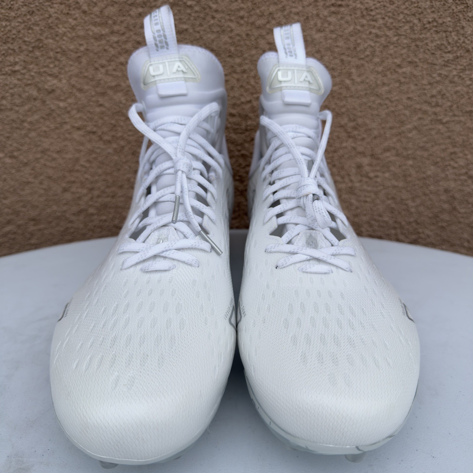 Under Armour Spotlight Lux MC 2.0 Football White/Gray Cleats Mens Size 16