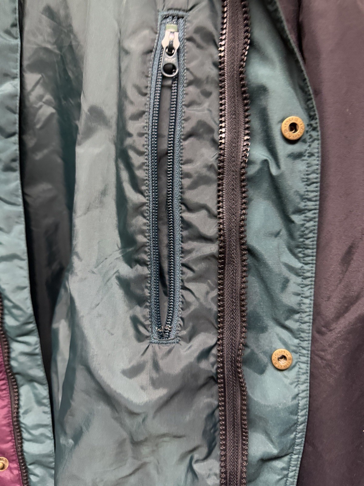 Columbia Men’s L Colorblock Full Zip Lined Jacket w/ Pockets Blue Teal Purple