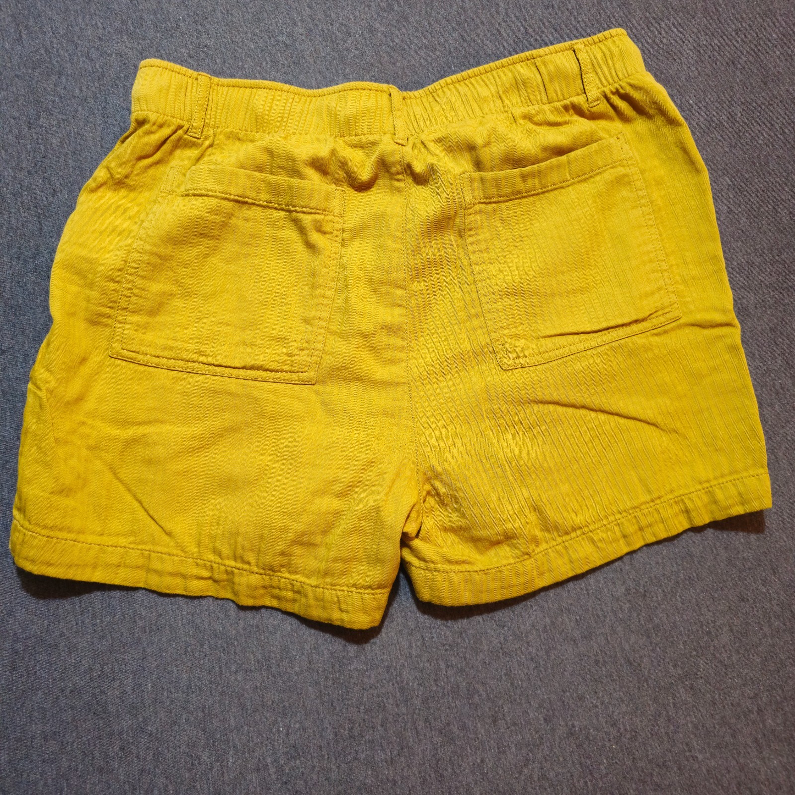 Old Navy Mustard Yellow Linen Blend Utility Drawstring Casual Shorts Size Medium