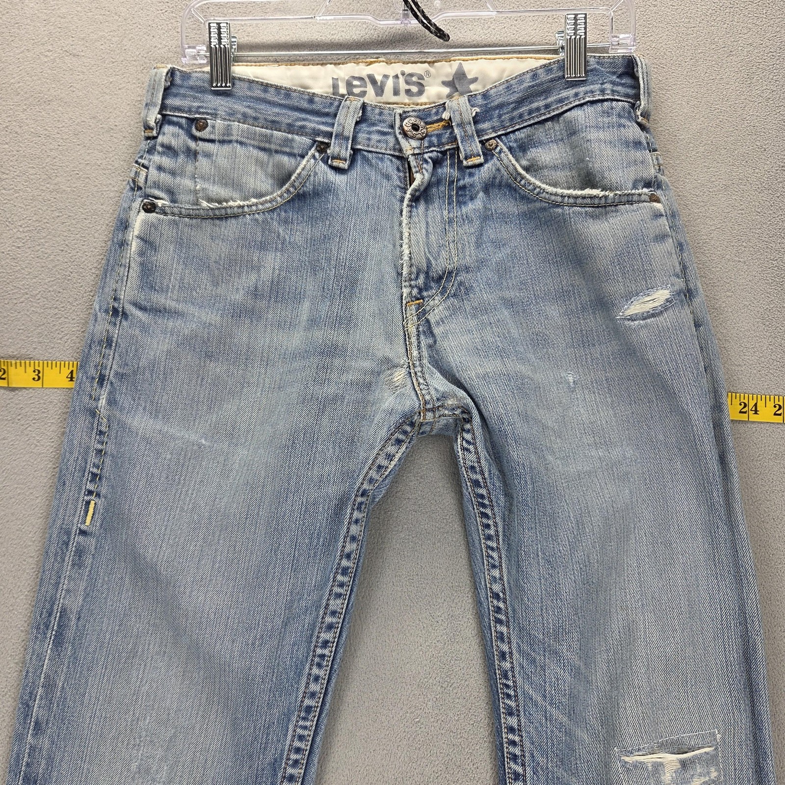 Vintage Levis Engineered Jeans Mens Blue Zip Fly Altered Hem Fits 30×30