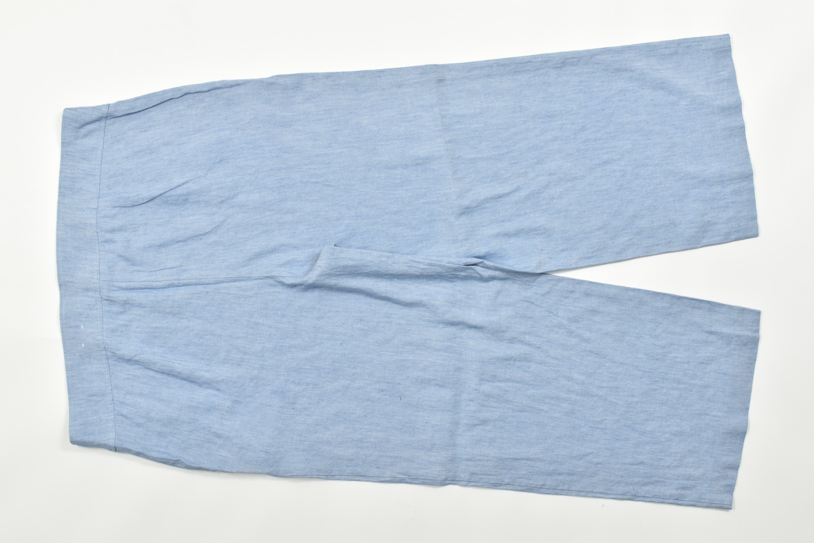 Chico’ s Women’s Pull On Linen Blend Straight Crop Pants Blue Size 3.5 (18)