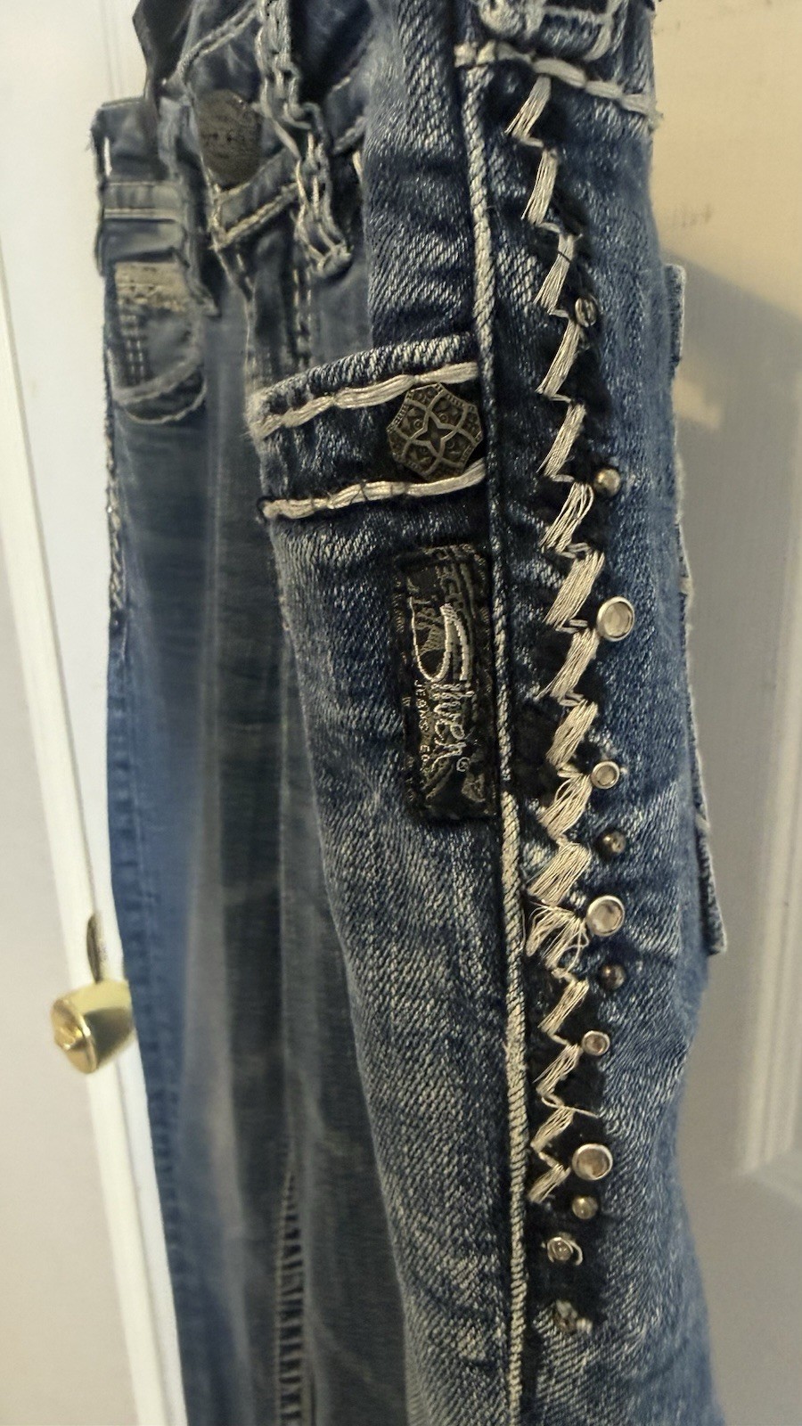 Silver Suki Bootcut Jeans Womens W28 L33 Medium Wash Embroidered