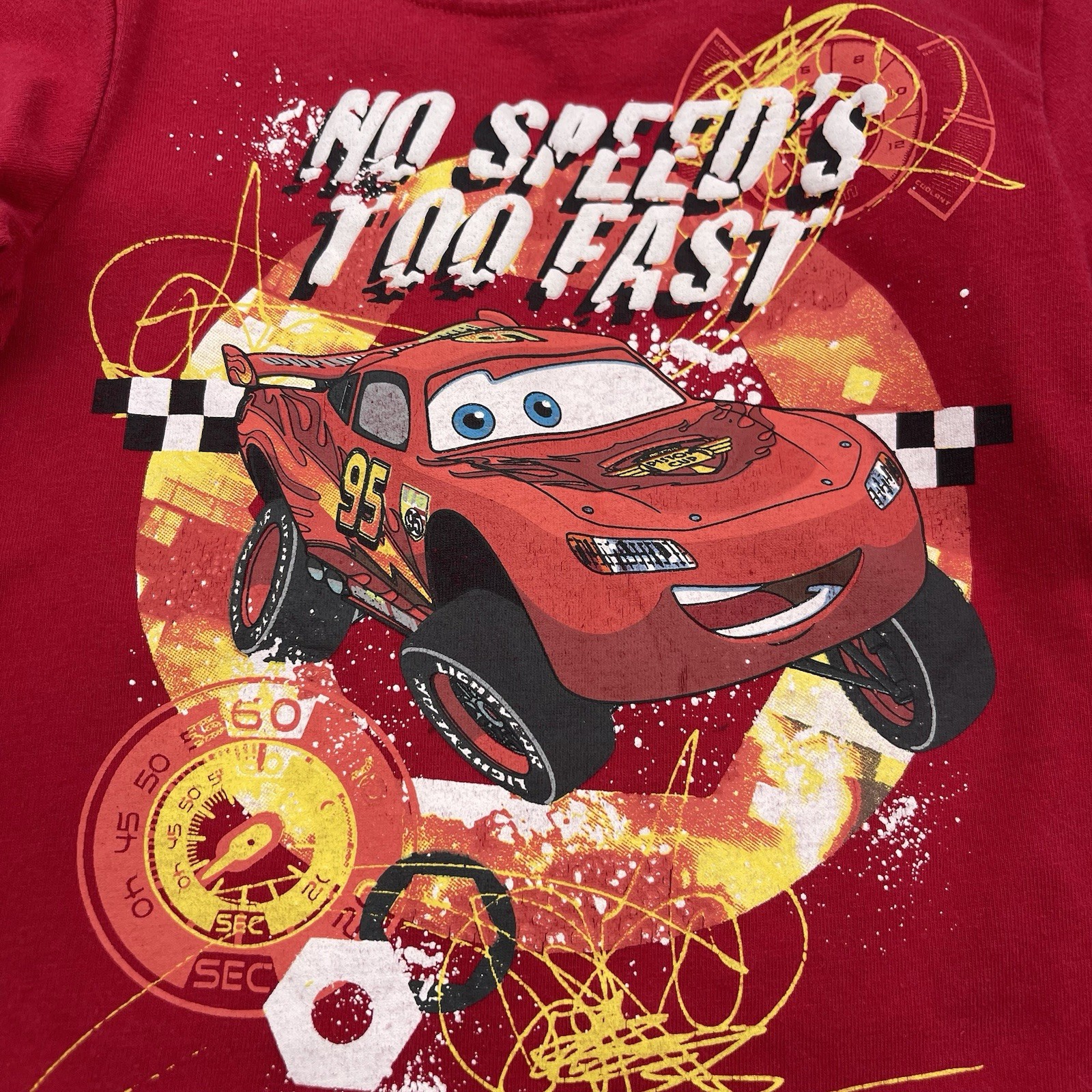 Y2K 2000s Disney Cars Lightning McQueen Long Sleeve T-Shirt 18 Months racing