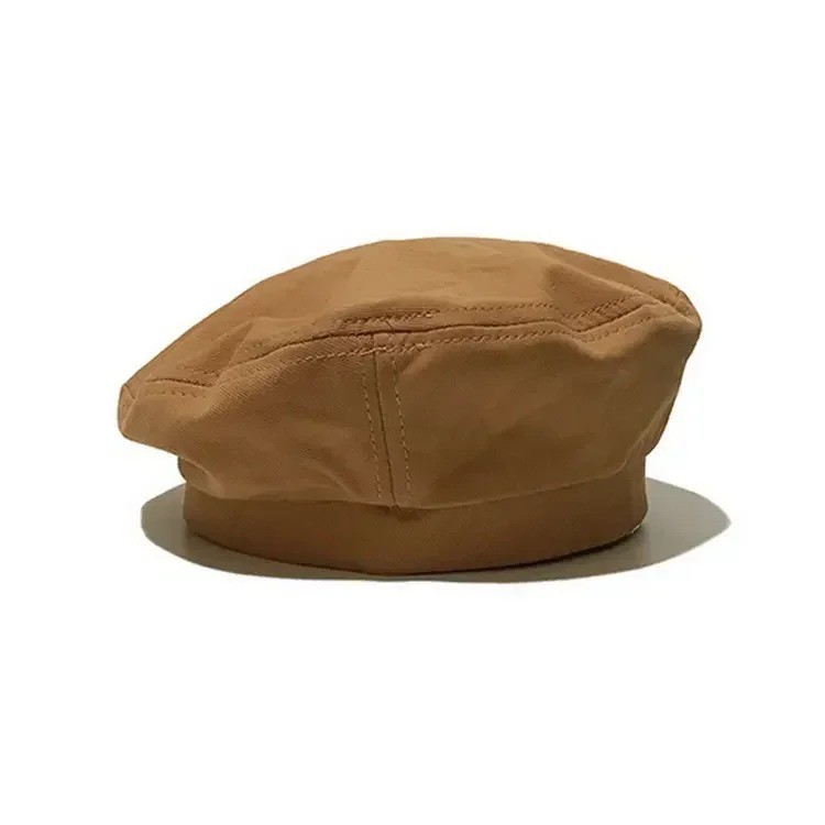 Cotton Berets Solid Vintage Spring Summer French Octagonal Forward Peaked