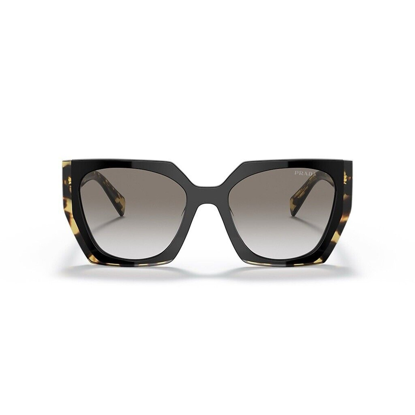 Prada PR 15WS 3890A7 Black Tortoise Grey Gradient Women Sunglasses AUTHENTIC