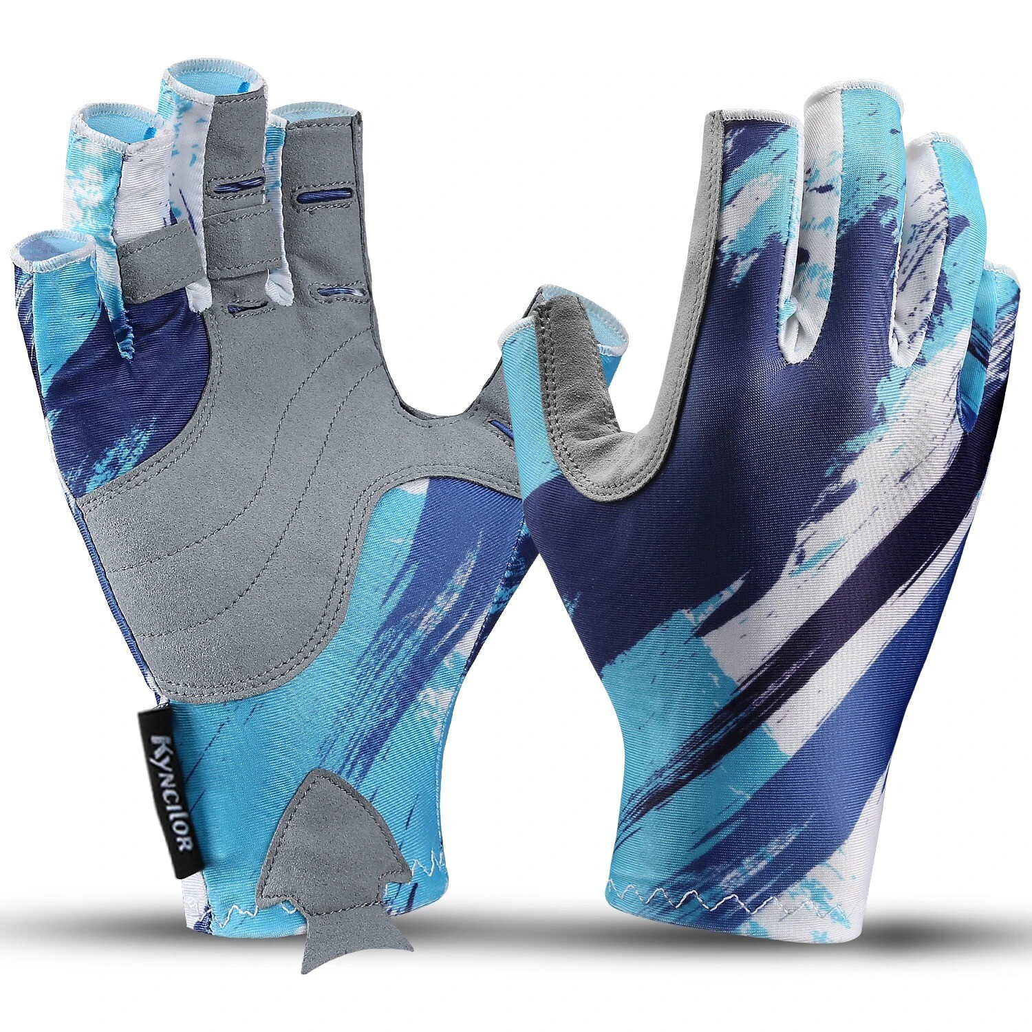UPF 50+ Fishing Gloves UV Sun Protection Fingerless Gloves for Boating Kayaking
