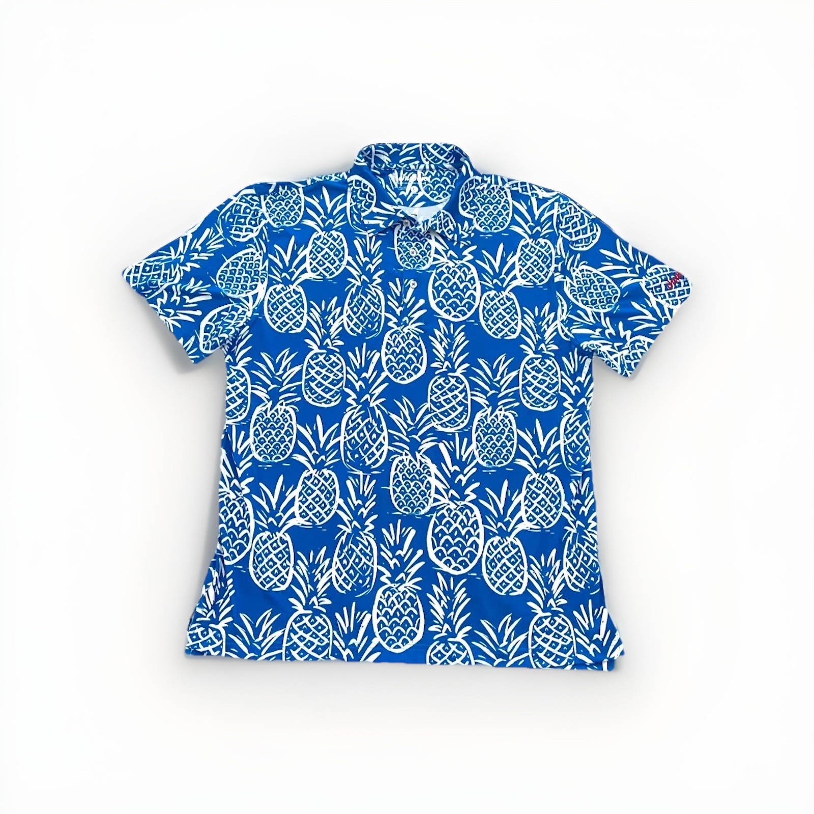 Chubbies The Thigh Napple Pineapple Themed Polo Shirt Poly-Spandex Blend Size L