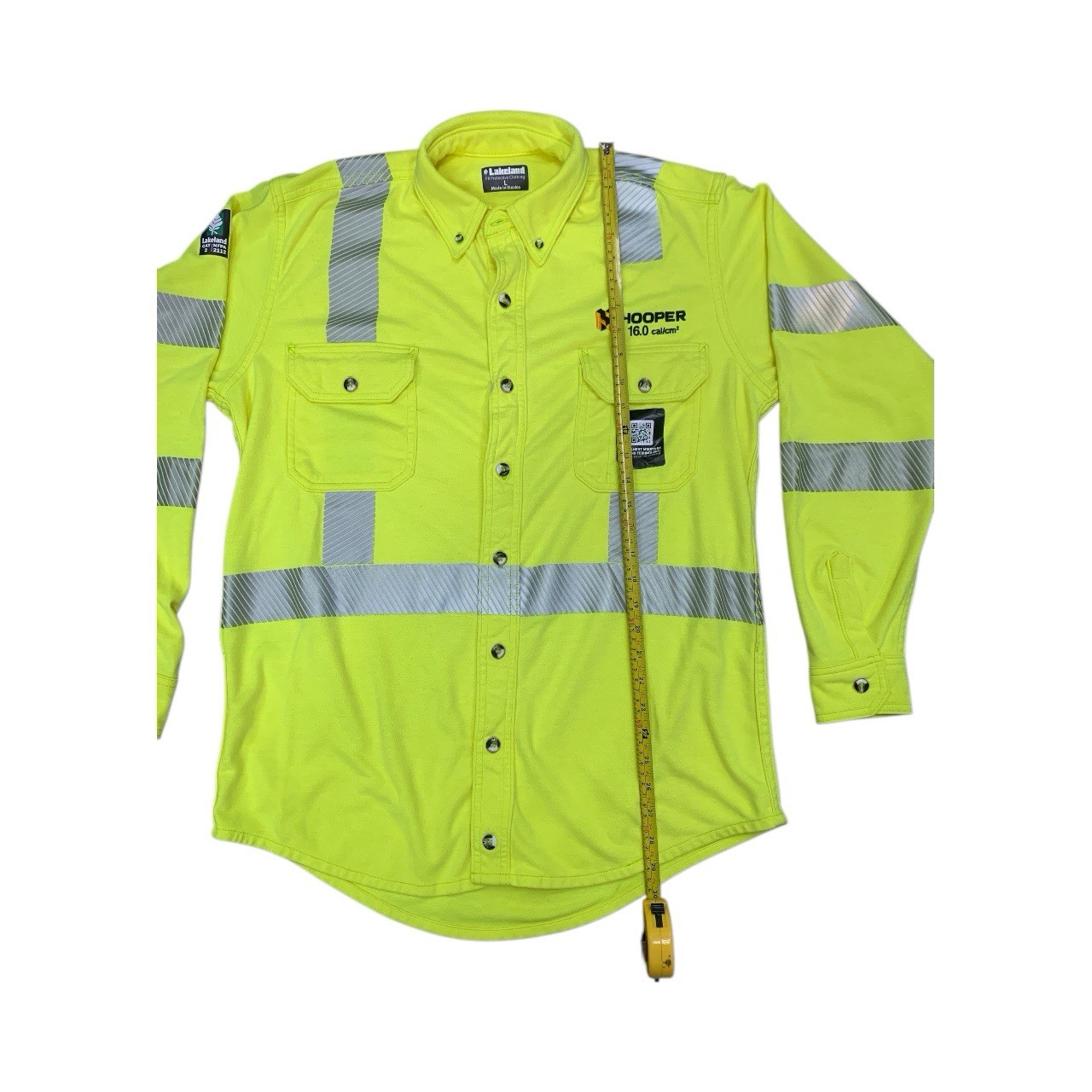 LAKELAND ANS/ISEA 107-2015 Type R Class 3 High Visibility Button-Up Shirt Large