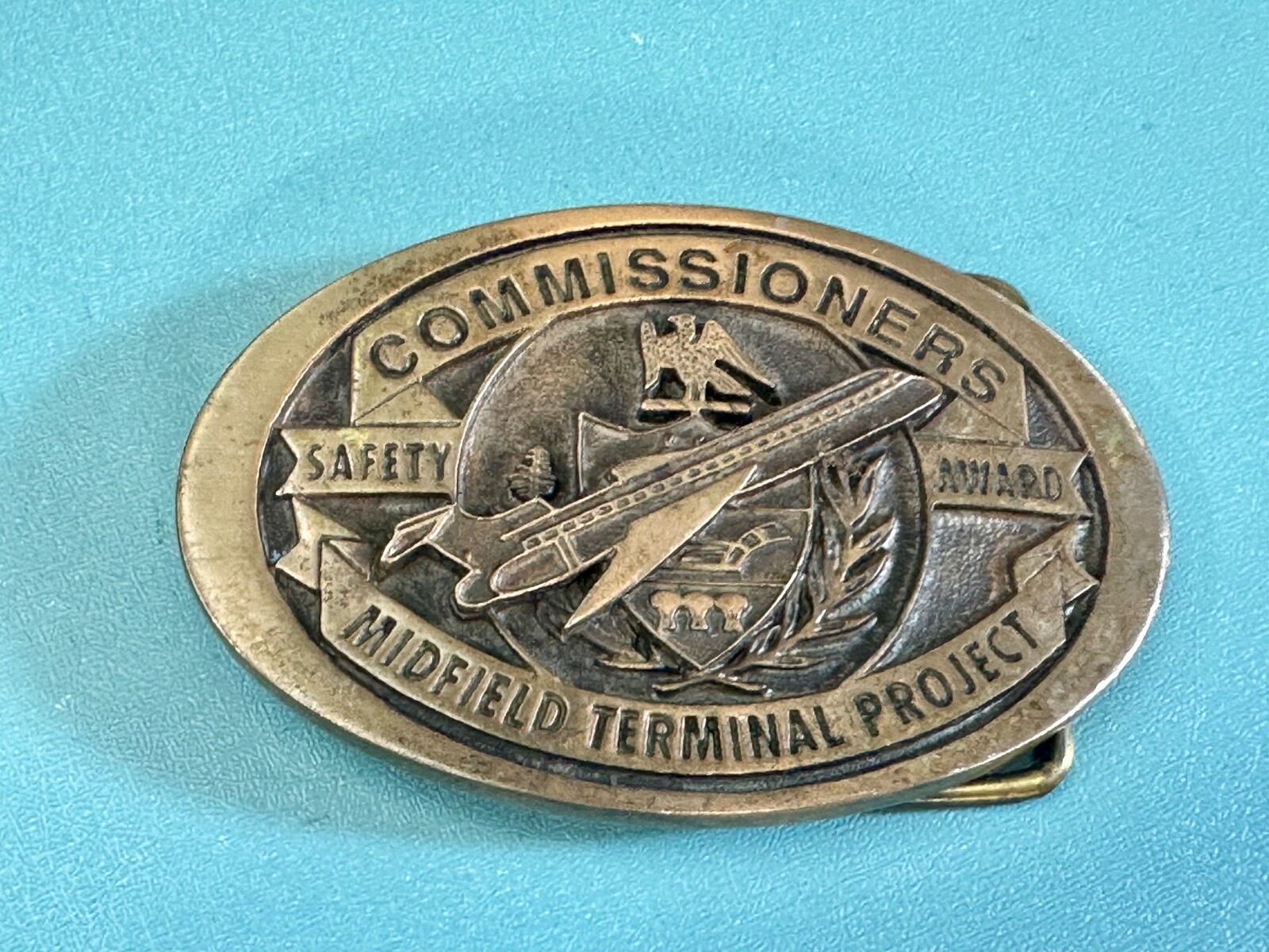 Midfield Terminal Project Pittsburgh PA Commissioners Safety Award belt buckle