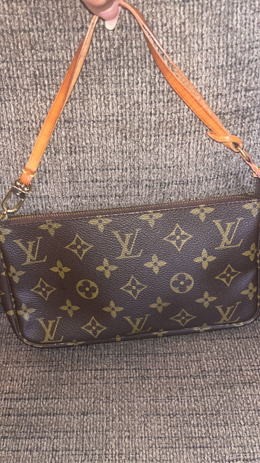Louis Vuitton Pochette Accessory Pouch Brown Leather