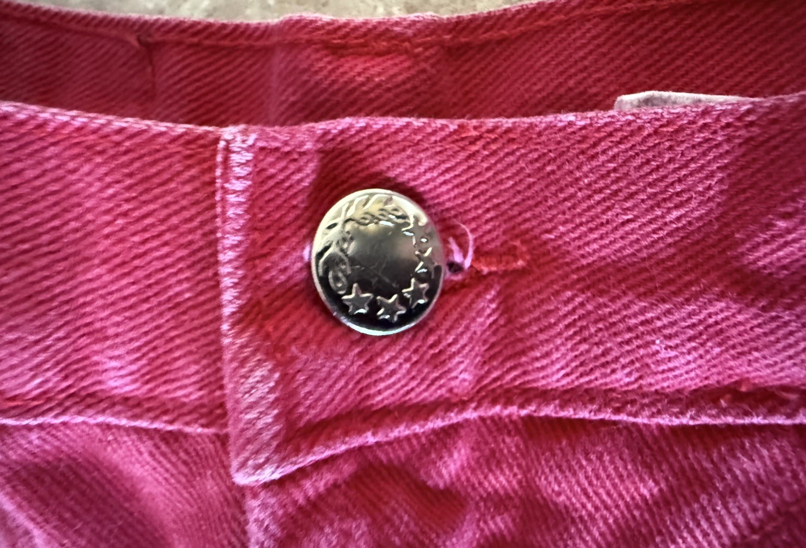 Vintage 90s Ozark Mountain red Western jeans with leather, straight‑leg size 5