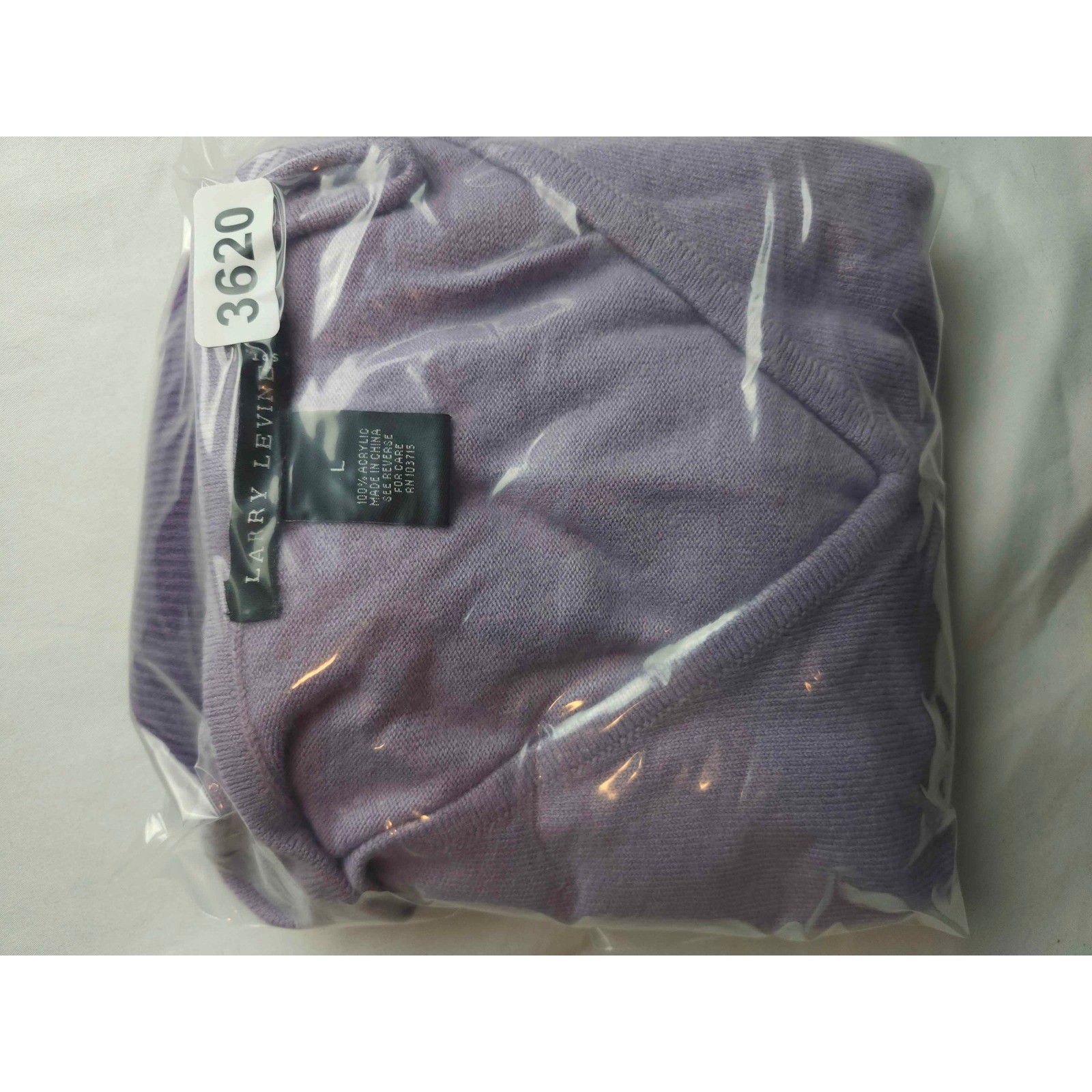 Larry Levine Purple Ombre V-Neck Sweater Long Sleeve Knit Top Size L Womens