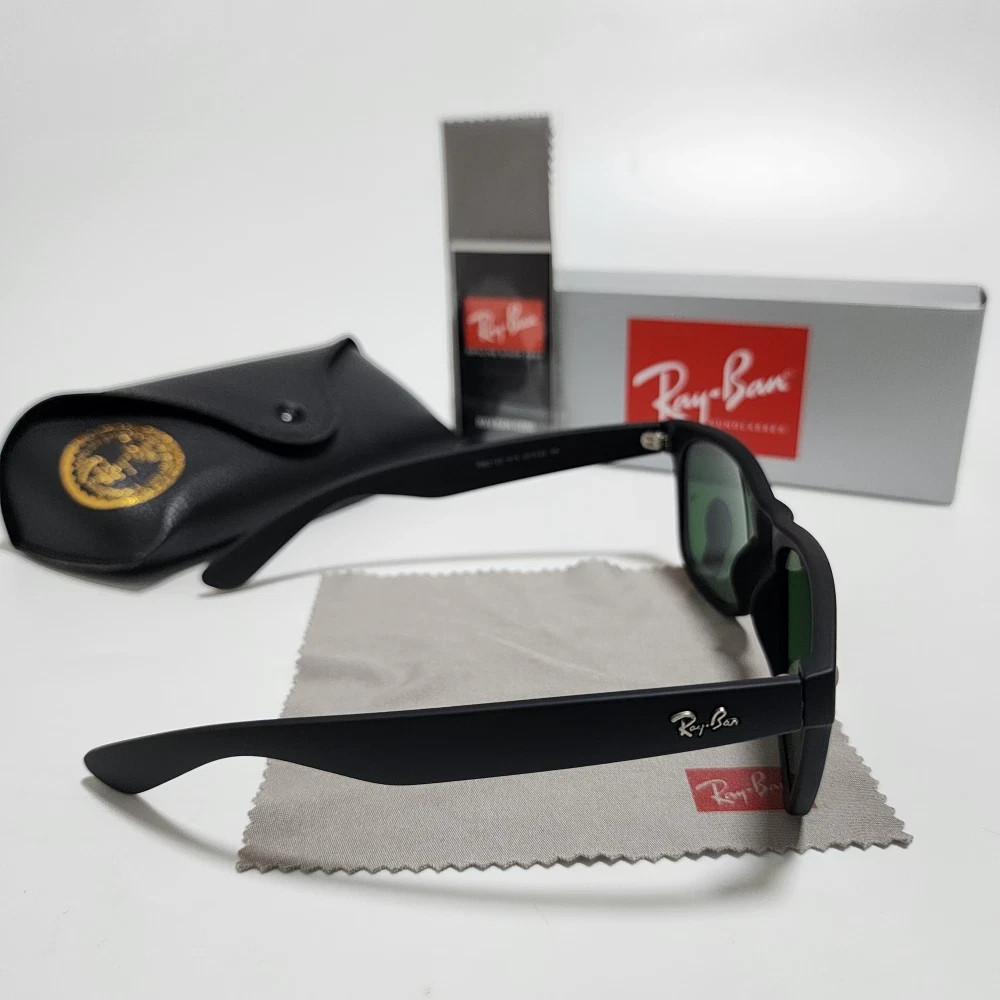 US Ray-Ban RB2140 Wayfarer Sunglasses Black Frame Glass Green Lens 50-22 mm