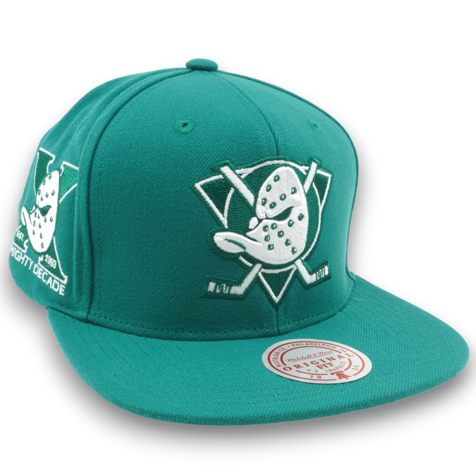 MENS MITCHELL & NESS NHL BACK TO BASICS SNAPBACK VNTG DUCKS – TEAL
