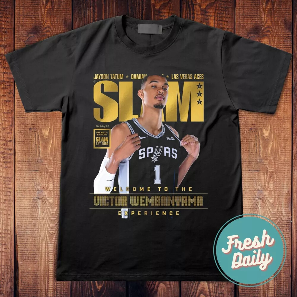Spurs Retro Roster Wembanyama Castle Arcade Graphic Tee