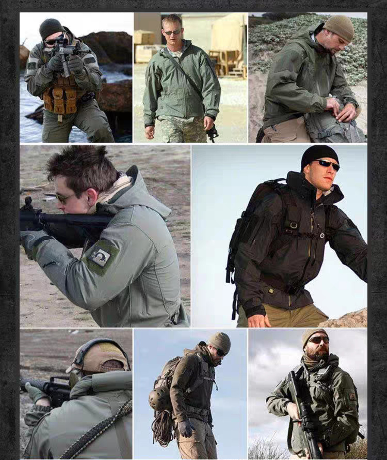Tactical Jacket Mens Waterproof Military Coat Soft Shell Work Windbreaker Jacket