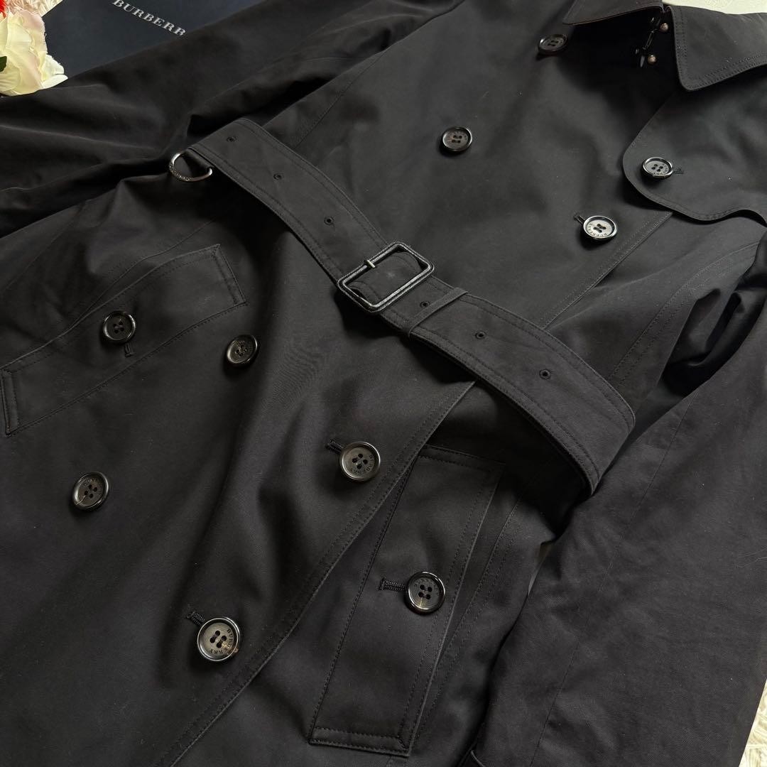 Burberry London Black Coat Removable Wool Liner Women’s Size 36 Belted Check