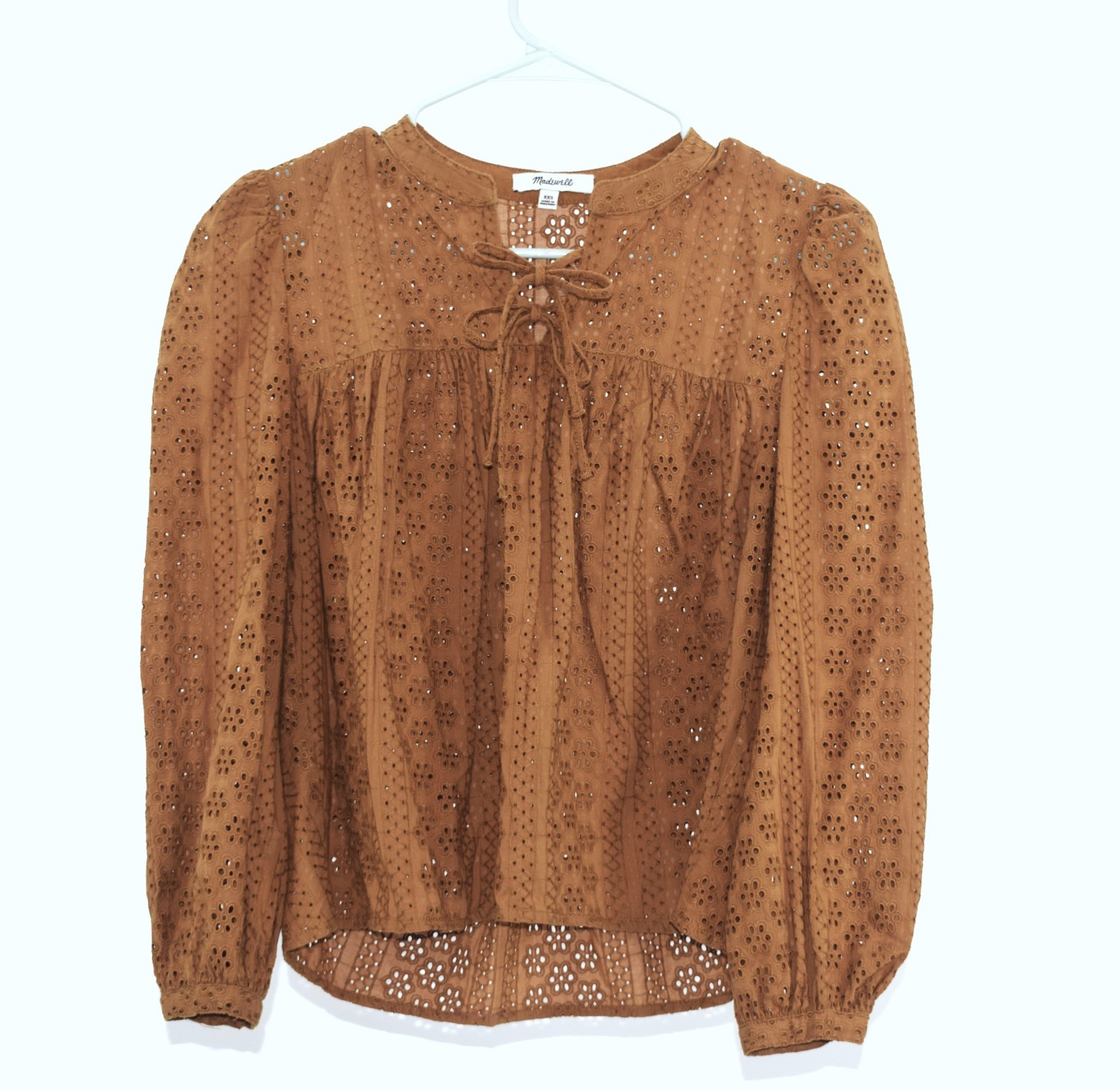 Madewell Eyelet Lace Blouse Boho Prairie Cottagecore Free People Vibes size 4