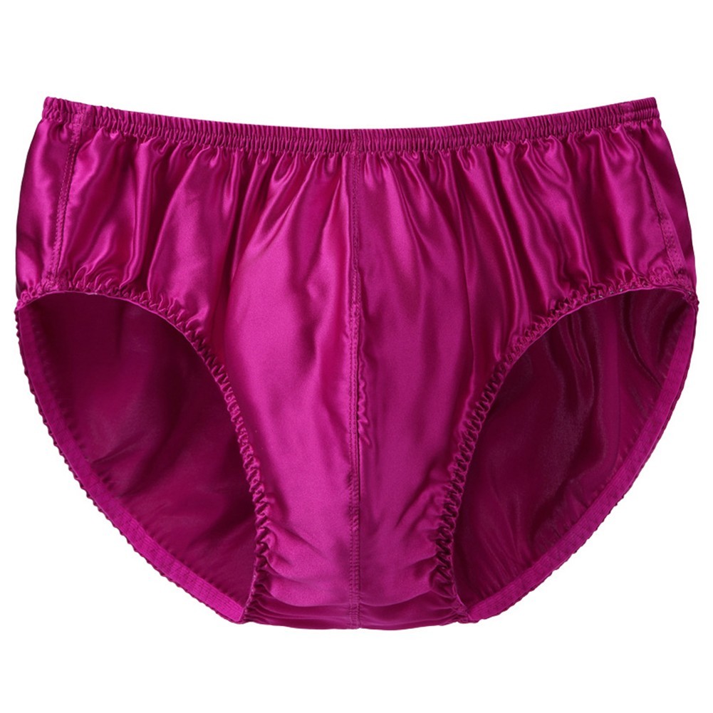 Silk Middle Waist Men’s Underwear Bikini Glossy Bottoms Briefs Panties