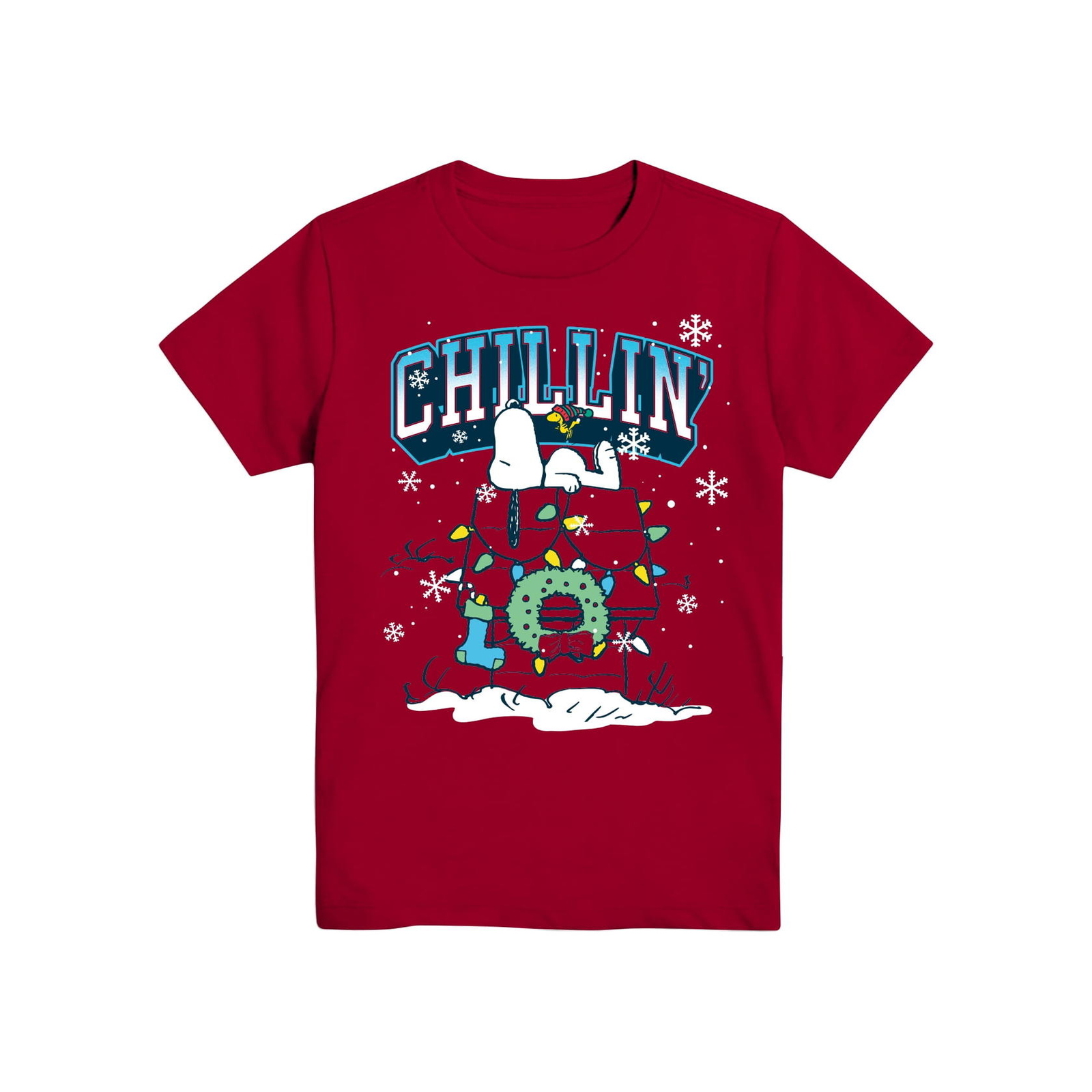 Snoopy Chillin, Boys Graphic Crew Neck Short Sleeve T-Shirt XS