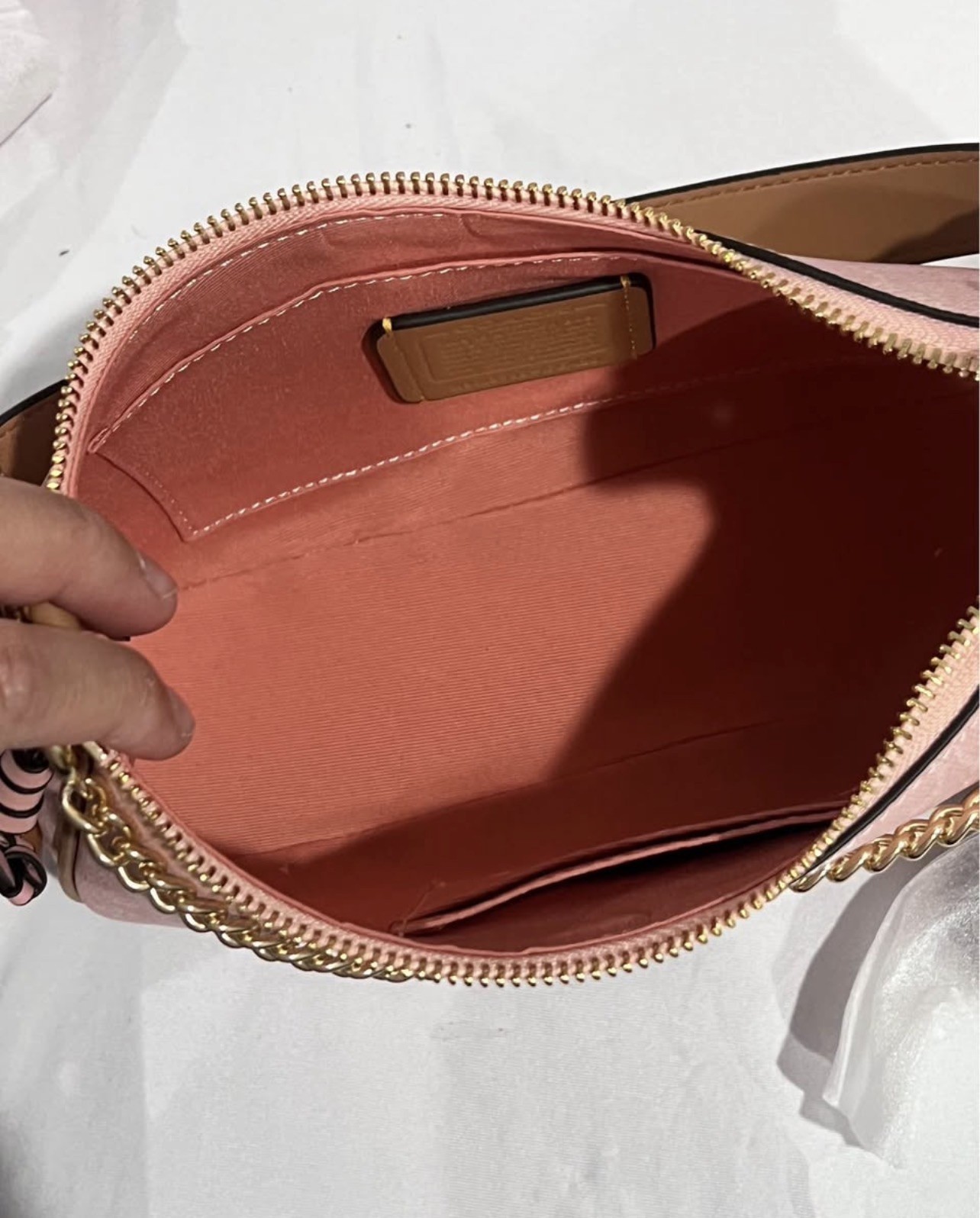 NWT COACH Teri Shoulder Bag CEA20 Signature Canvas Powder Pink Gold Charms!!