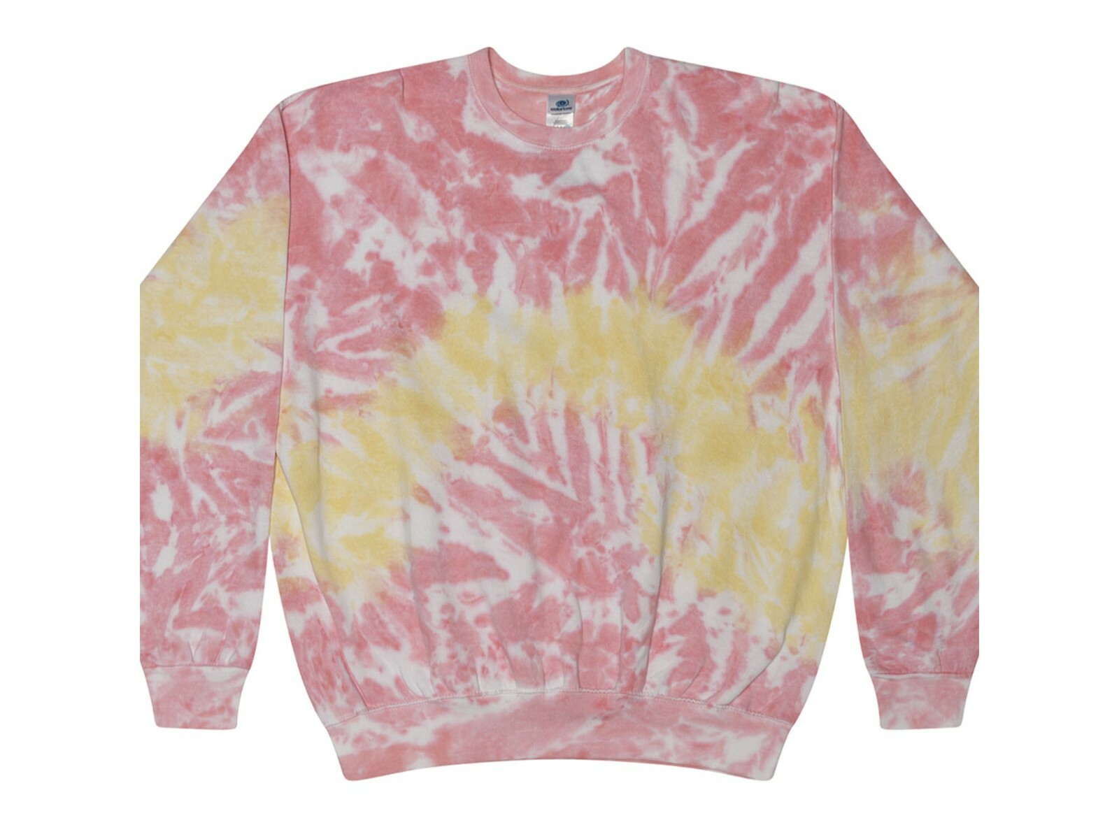 Tie Dye Multi-Color Crew Neck Fleece Adult Small to 3XL 80% Cotton Long Sleeve