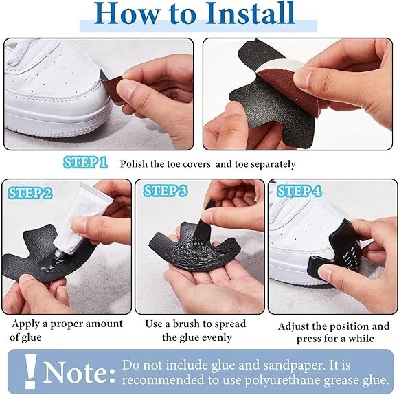 Boot Toe Protectors 4 Pieces Boot Guards Work Boot Toe Guards Work Boot Toe Boot