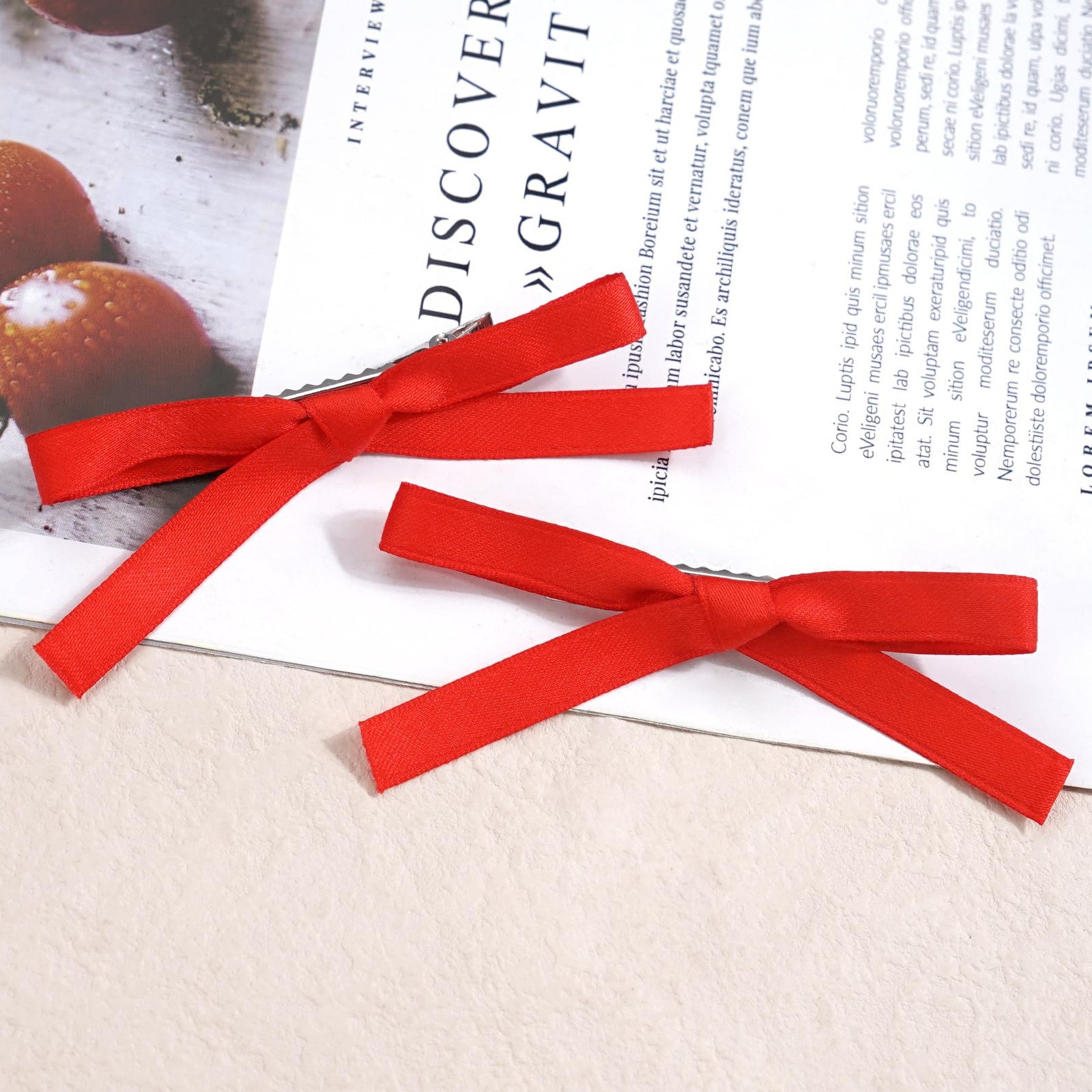 Ayesha Red Coquette Bows Clips – 10PCS Mini Hair 1 Count (Pack of 10), red