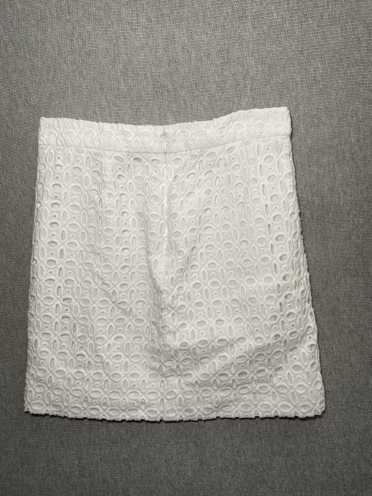 J.Crew Factory Embroidered Eyelet Short Mini Pencil Skirt Womens 00 White