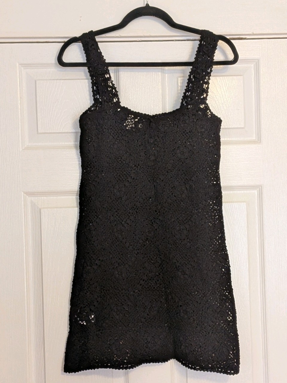 Doen Heirloom Eloise Black Crochet Mini Dress Size M Excellent Condition