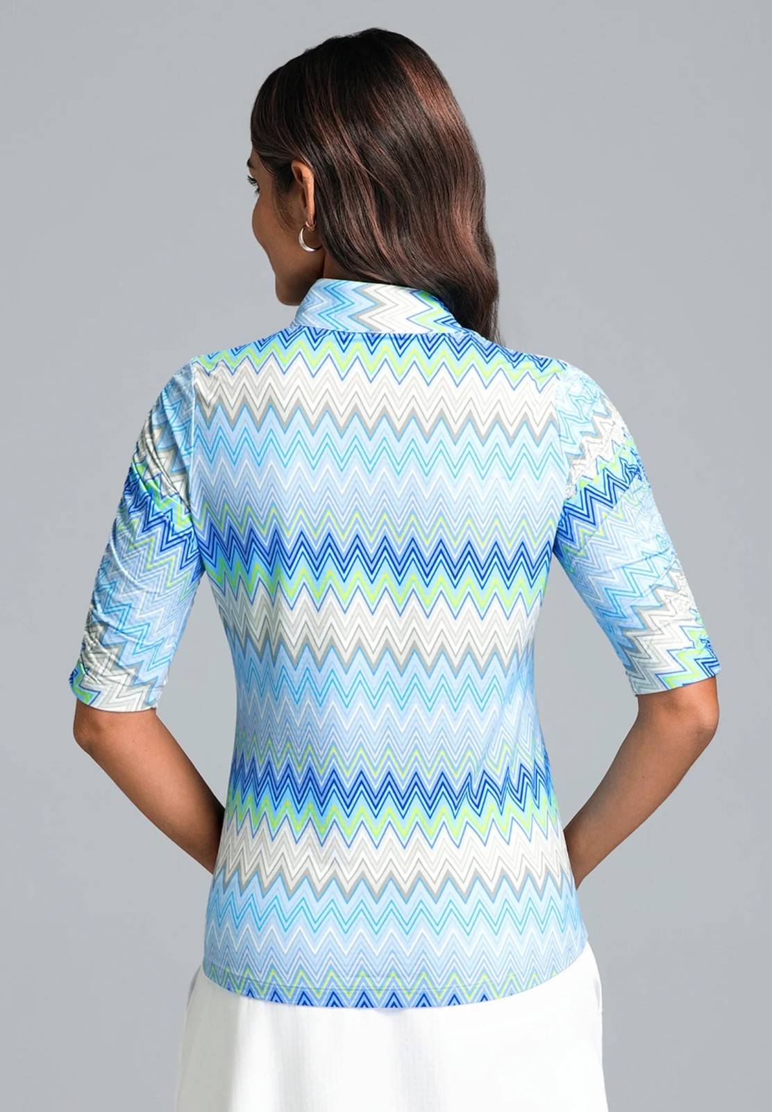 NWT IBKUL Susan Seafoam Ruched Elbow Sleeve Mock Golf Top S M L XL & XXL