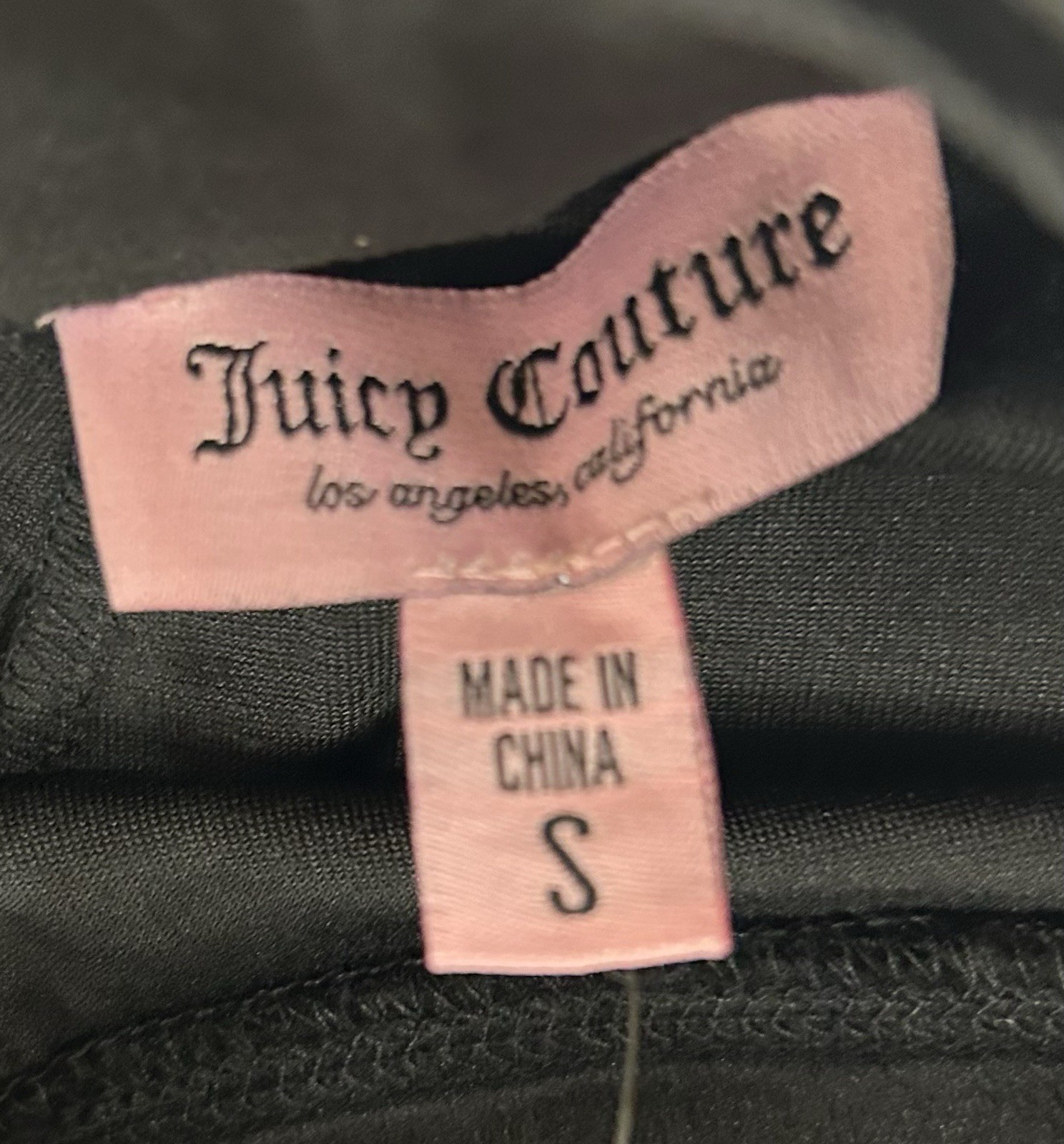 Juicy Couture Black Velour Track Pants Rhinestone Flare Leg Women’s Small NWT