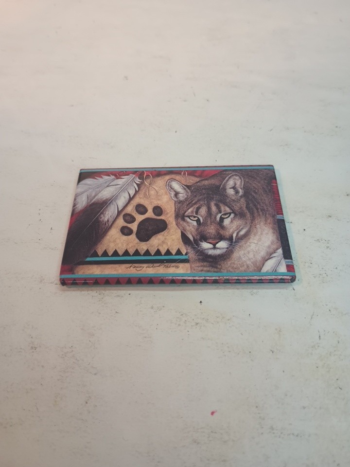 (1) Pre-owned Vintage 1992:Nancy Wood Taber – Ghostwalker Cougar art magnet.