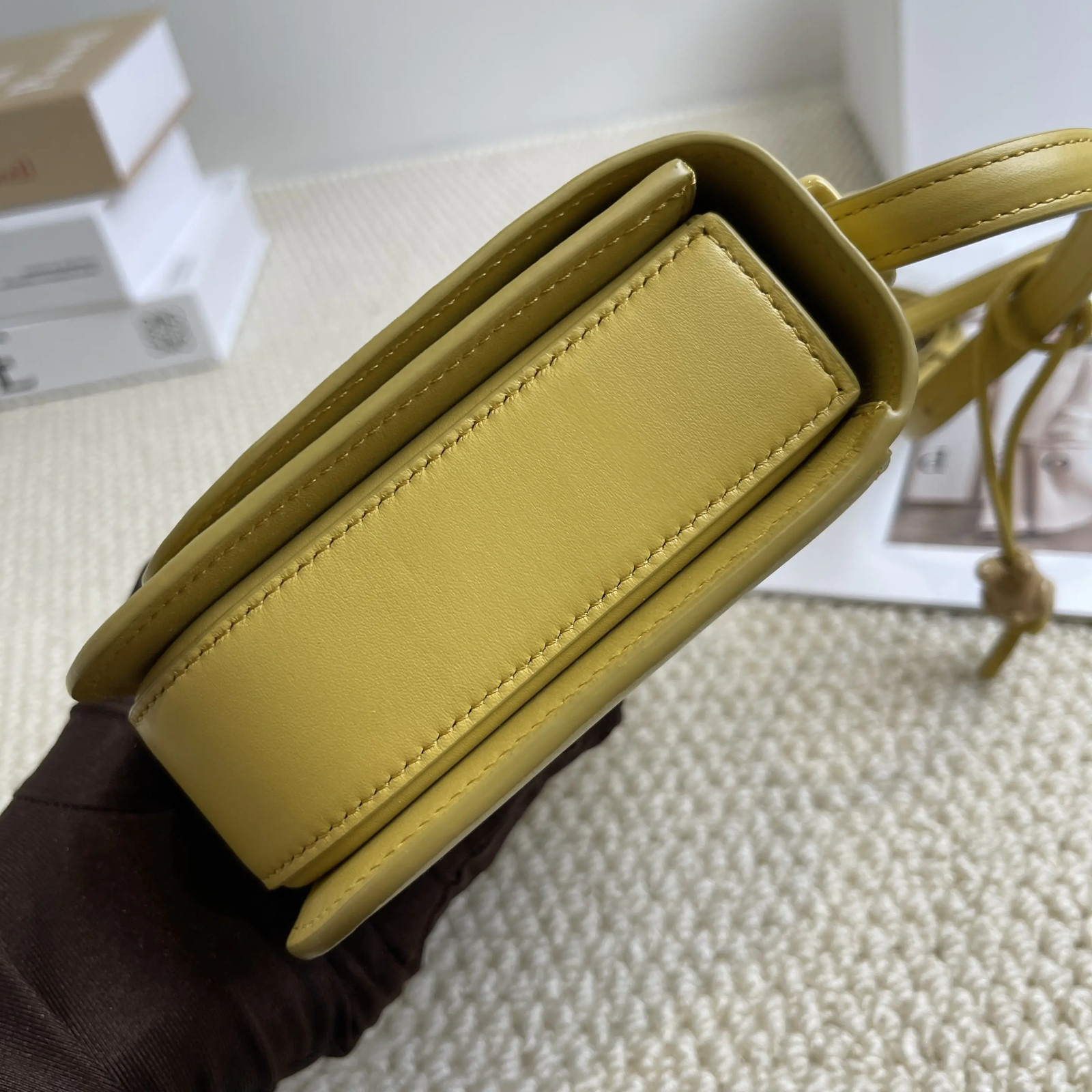 Loewe Goya Leather Yellow Glaze Small Shoulder Bag