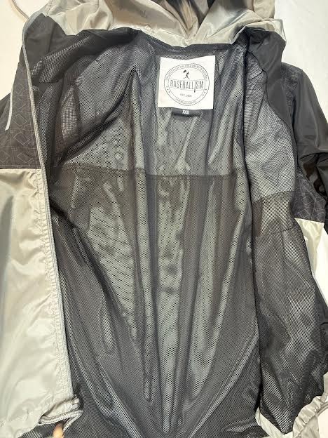 Baseballism WINFIELD Windbreaker Rain Jacket Black/Gray Size 3XL Authentic Fan