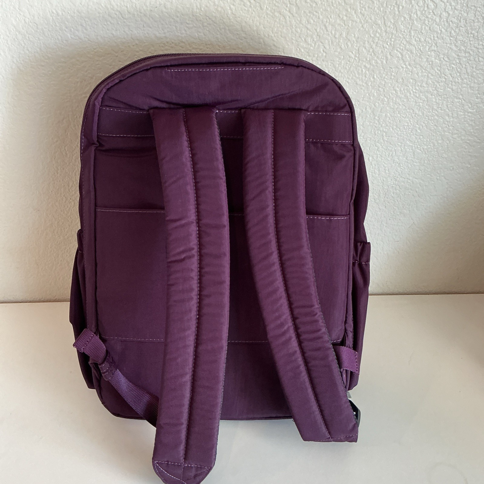 NEW Baggallini Everyday Laptop Backpack 16×14 Water-Repellent Mulberry Color