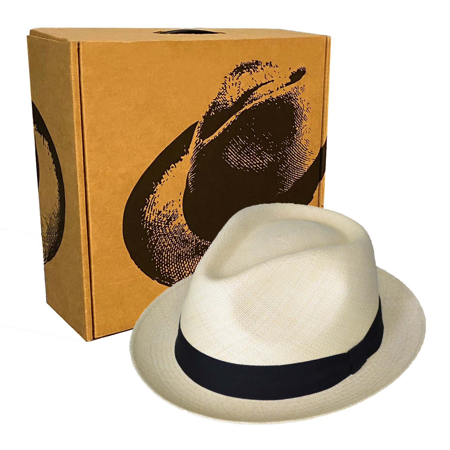 Short Brim Panama Hat | Teardrop Style | Made in Ecuador | GPH + HatBox