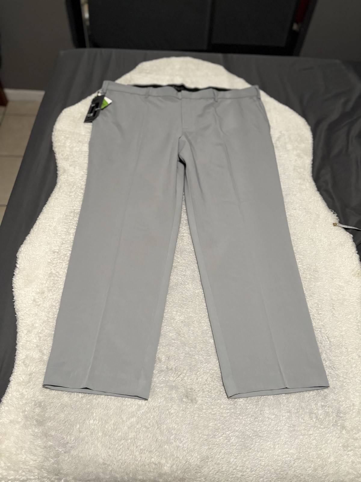 New Savane Performance Dress Pants Flat Front Size 44×30 Gray Stone NWT Comfort